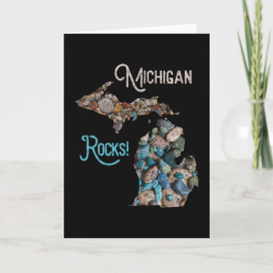 Tarjeta Michigan Rocks Camiseta de caza de piedra Petoskey