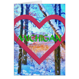 Tarjeta Michigan Winter WoodMarsh