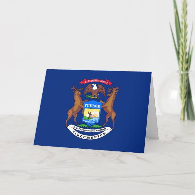 Tarjeta Michigander Flag, Flag of Michigan (Anverso)