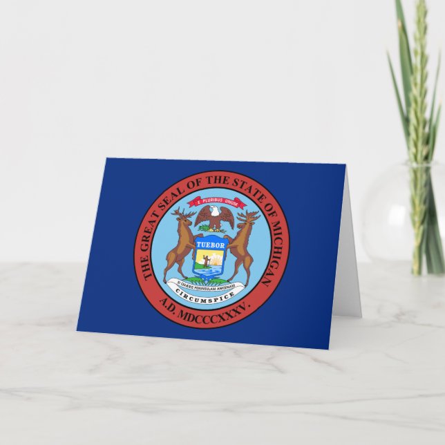 Tarjeta Michigander Seal, Seal of Michigan (Anverso)