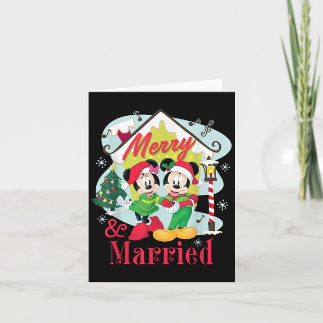 Tarjeta Mickey &amp; Minnie Merry &amp; Married Christmas  (Anverso)