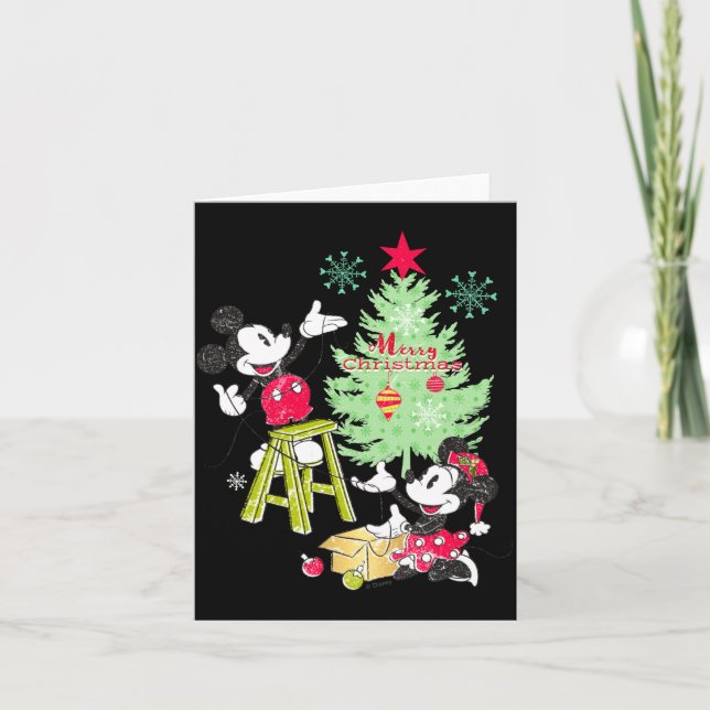 Tarjeta Mickey Minnie Clic Christmas Tree  (Anverso)