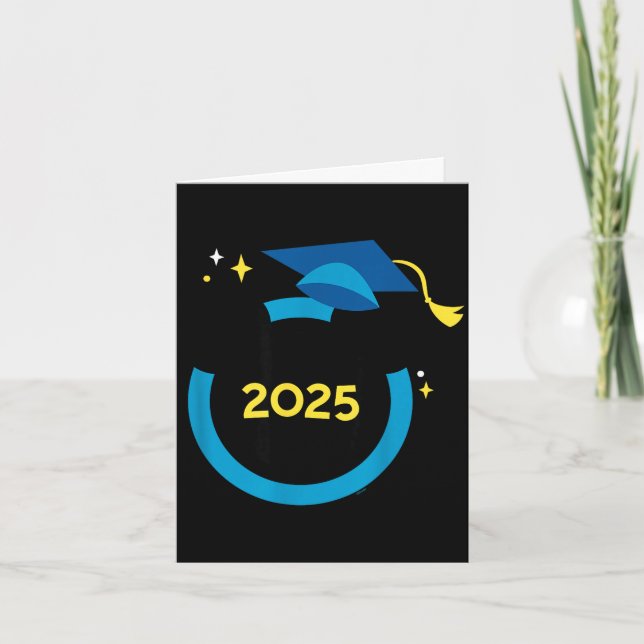 Tarjeta Mickey mouse blue graduation cap class of 2025  (Anverso)