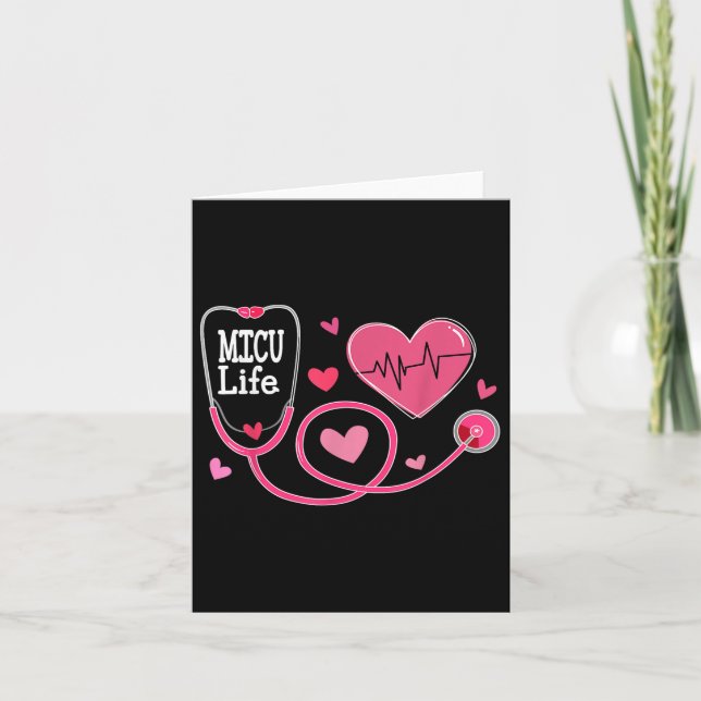 Tarjeta Micu Enfermera Corazones Día de San Valentín Médic (Anverso)