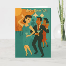 Tarjeta Mid Century Martini Dance Party