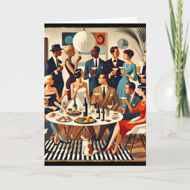 Tarjeta Mid Century Modern The Martini Intellectuals  (Anverso)