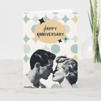Tarjeta Mid-Century Retro Anniversary Greeting Card