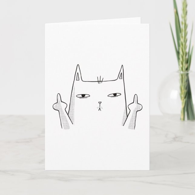 TARJETA MIDDLE FINGER CAT (Anverso)