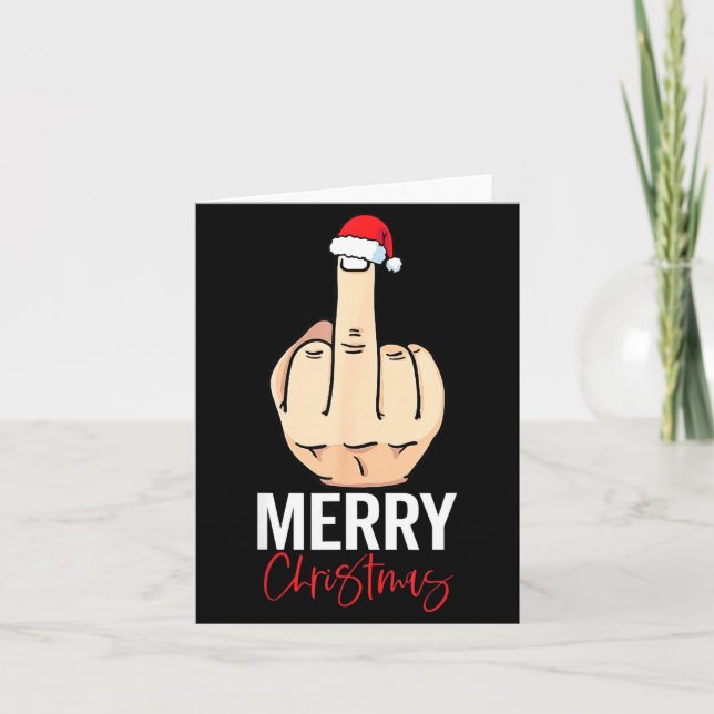 Tarjeta Middle Finger Merry Christmas  (Anverso)