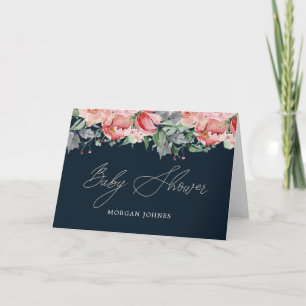 Tarjeta Midnight Bloom Floral Baby Shower gracias