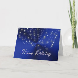 Tarjeta Midnight Blue Starlight Cascade Birthday