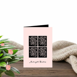 Tarjeta Midnight Garden Line Soft Pink Birthday