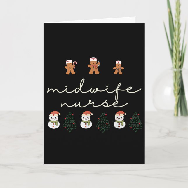 Tarjeta Midwife Nurse Christmas Gingerbread Nicu Hostal Pa (Anverso)