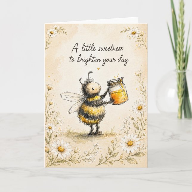Tarjeta Miel de Abeja Un Poco de Dulzura para Alegrar tu D (Anverso)
