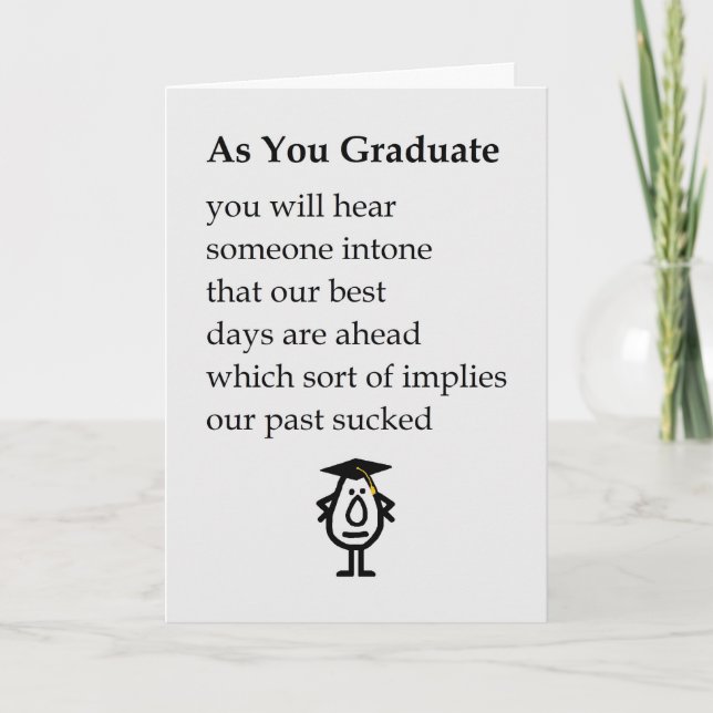 Tarjeta Mientras te graduas, el poema de un graduado de se (Anverso)