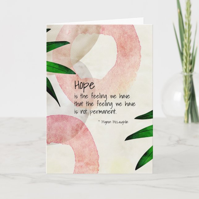 Tarjeta Mignon McLaughlin Hope Quote Blank (Anverso)
