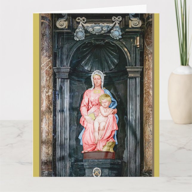 Tarjeta Miguel Ángel 1504 Madonna de Navidades Brujas (Anverso)