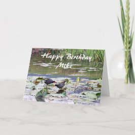 Tarjeta Mike Happy Birthday Hawaiian Common Moorhen