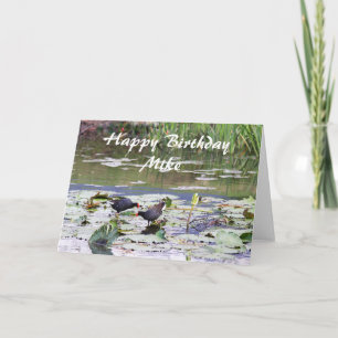 Tarjeta Mike Happy Birthday Hawaiian Common Moorhen