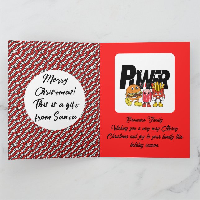 Tarjeta Mikitez redwhite candycane ChristmasPattern (Interior)