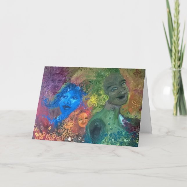 Tarjeta Mil hermanas que ríen Notecard (Anverso)