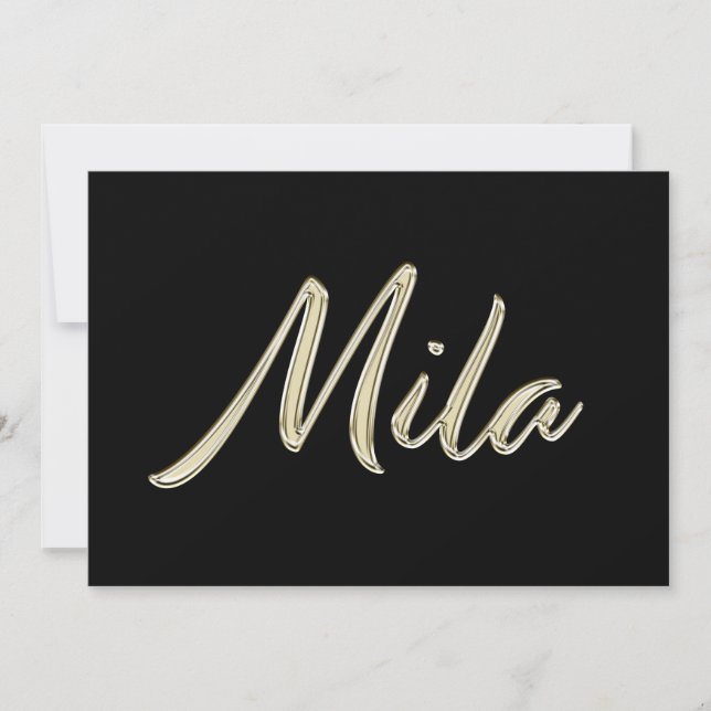 Tarjeta Mila white gold Handwriting Karte (Anverso)