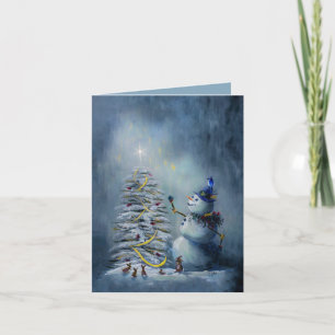 Tarjeta Milagro de Invierno - pintado a mano