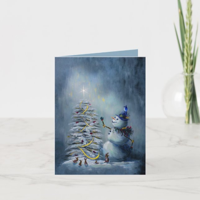 Tarjeta Milagro de Invierno - pintado a mano (Anverso)