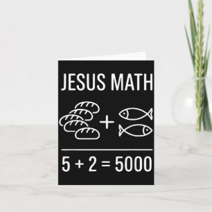 Tarjeta Milagro Divertido Cristiano Biblia 2 Peces 5 Panes