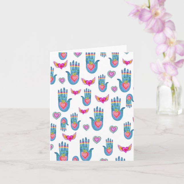 Tarjeta Milagros Flamantes Corazones Acuarela Cute Valenti (Orquídea)