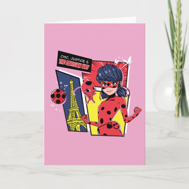 Tarjeta Milagroso Comic Ladybug Parisian Way (Anverso)