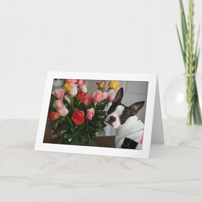 Tarjeta Miley con los rosas (Anverso)