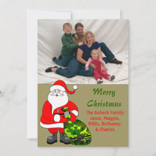 Tarjeta militar de la foto del navidad de la