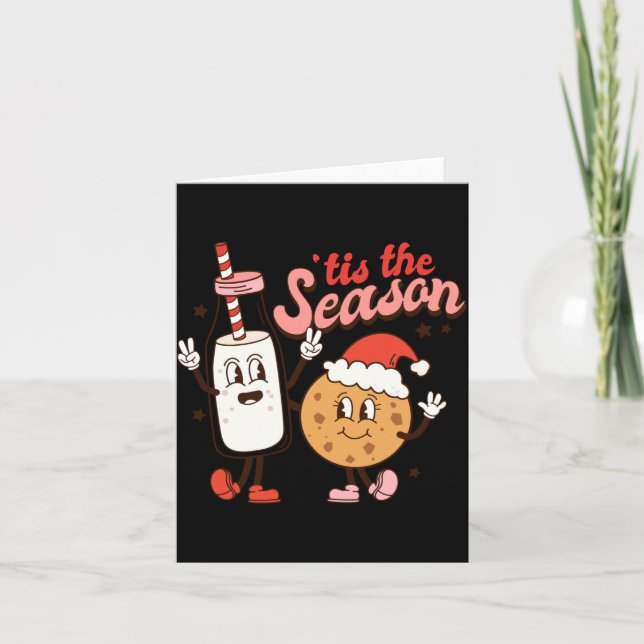 Tarjeta Milk And Cookies Tis The Season Holiday  (Anverso)
