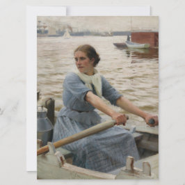 Tarjeta Milk Maid en un barco de remo (por Albert Edelfelt