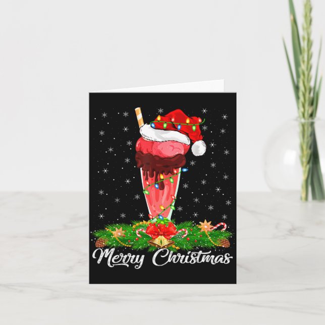 Tarjeta Milkshake Lover Matching Santa Hat Milkshake Chris (Anverso)
