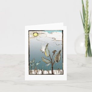 Tarjeta Milkweed en invierno