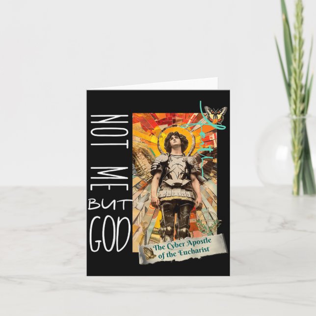 Tarjeta Millennial Saint The Eucharist Not Me God  (Anverso)