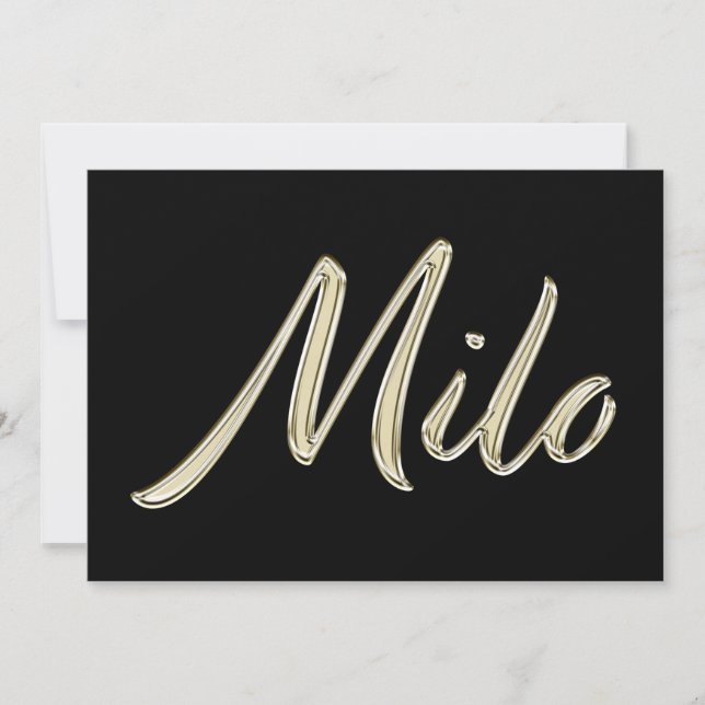Tarjeta Milo Name white gold Handwriting Karte (Anverso)