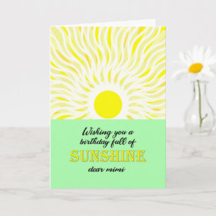 Tarjeta Mimi Birthday Bright Sunshine Card