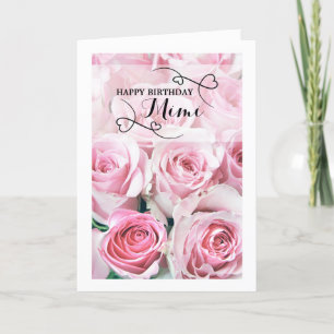 Tarjeta Mimi de cumpleaños feliz de rosas