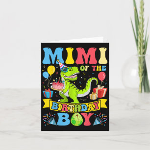 Tarjeta Mimi Del Niño De Cumpleaños Dinosaur T-rex Cumplea
