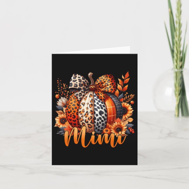 Tarjeta Mimi Thankding Leopard Pumpkin Sunflower Coquet (Anverso)