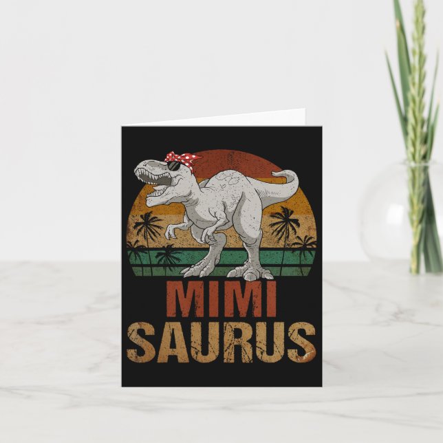 Tarjeta Mimisaurus T Rex Dinosaurio Mimi Saurus Día de la  (Anverso)