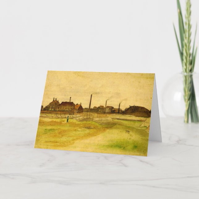 Tarjeta Mina de carbón en Borinage de Vincent van Gogh (Anverso)