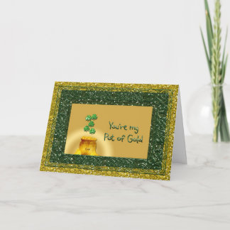 Tarjeta Mina de oro del día de St Patrick - romance del