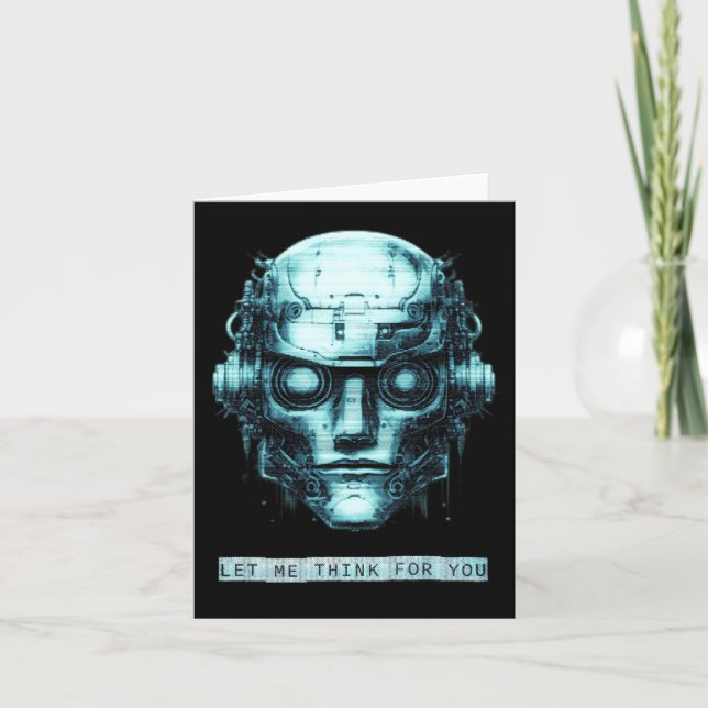 Tarjeta Mind Control Cyberpunk Robot Blue Grunge (Anverso)