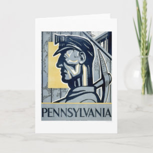 Tarjeta Minero en Pennsylvania WPA 1937