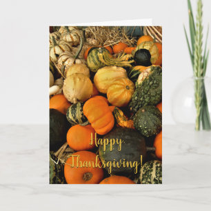 Tarjeta Mini Calabazas Y Fotografía De Caída De Gourds