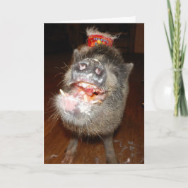 Tarjeta Mini Cerdo Feliz Cumpleaños Personalizado